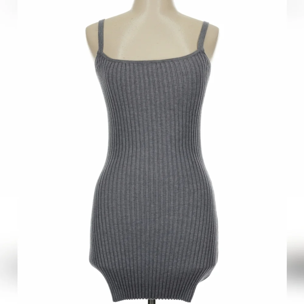 💥Sale💥NWT Endless Blu Ribbed Knit Mini Dress in Heathered Purple - Picture 1 of 6
